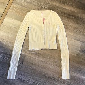 Abercrombie and Fitch ivory beige knit cardigan